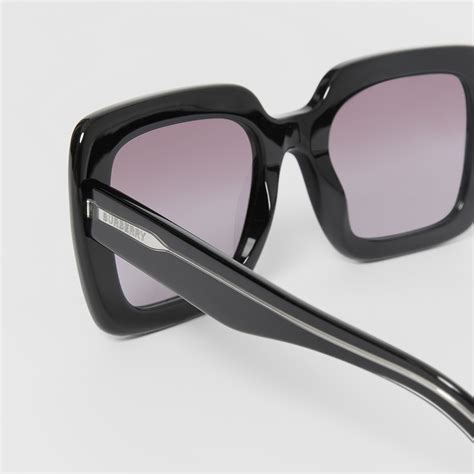 burberry black oversized square frame sunglasses|burberry 57mm oversized sunglasses.